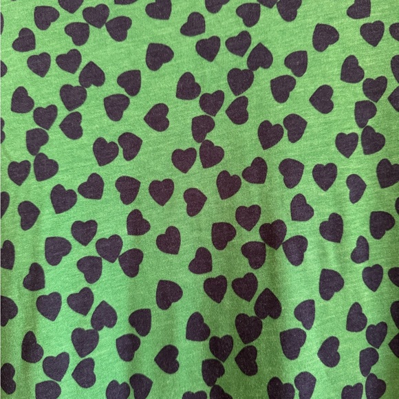 Boden NWT Alexandra Jersey Midi Dress Green Navy Hearts size US 14 R - Picture 15 of 15